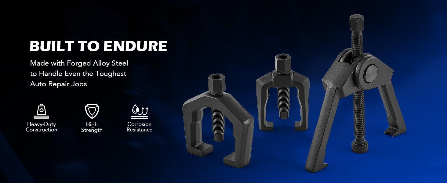 OMT 5-in-1 Heavy Duty Ball Joint Separator, Pitman Arm Puller, Tie Rod End Tool Set, Splitter Removal Kit Red/Blue/Red Black, Mutifunction Tool Set for Front End Service, Gift for men, Home car repair, Automotive Maintance