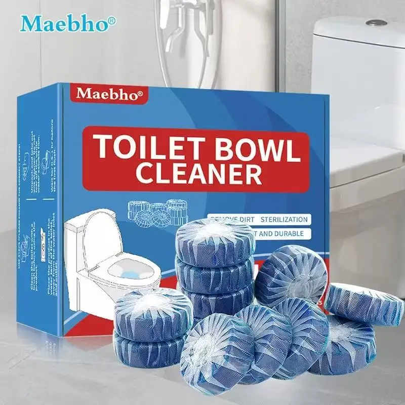 12-24PCS Tank-Only Non-Bleach Wet-Activated Toilet Bowl Cleaners, Auto-Cleans Every Flush, Soluble Film, Residue-Free, Deodorant, Stain & Odor Fix, Safe & Effective, Deep Cleaning & Descaling, Light Blue Water, 7-10 Days Use, Household Cleaning Supplies