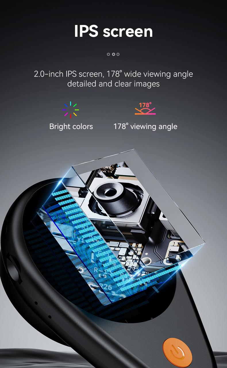 INSKAM 2025 Upgraded Portable Handheld Magnifying Glass,2.0 Inch Glass with 500x Magnification, 200W Pixel, Built-in 8 LEDs, Compatible with Windows & Mac OS Office Gadgets Gift for men