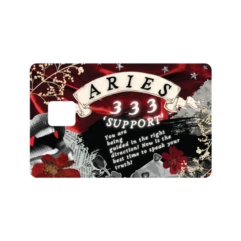 Aries 333 Angel Number Credit Card Skin, Zodiac Astrology Debit Card Sticker Cover, Celestial Manifestation Vinyl Card Wrap, Waterproof Scratch Resistant Wallet Accessory