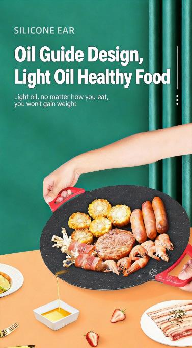 Multifunctional Electric Grill Indoor Non-Stick Smokeless Griddle for Home Cooking