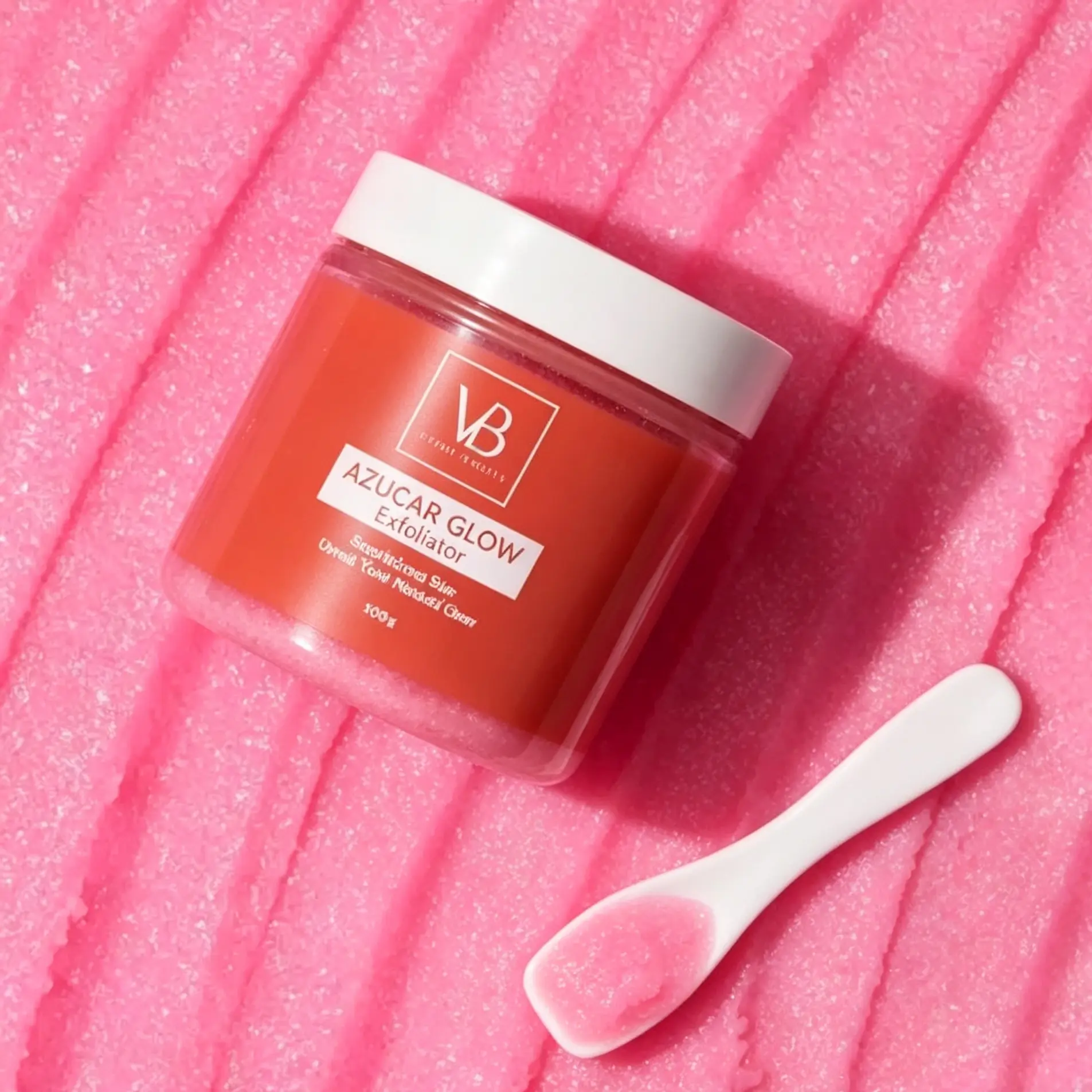 VB Azucar Glow Exfoliating Sugar Scrub 100g, Natural Hydrating Facial Cleanser, Brightening Skin Exfoliant, Deep Clean Pores, Smooth Rough Skin, Improve Dull Tone & Skin Texture