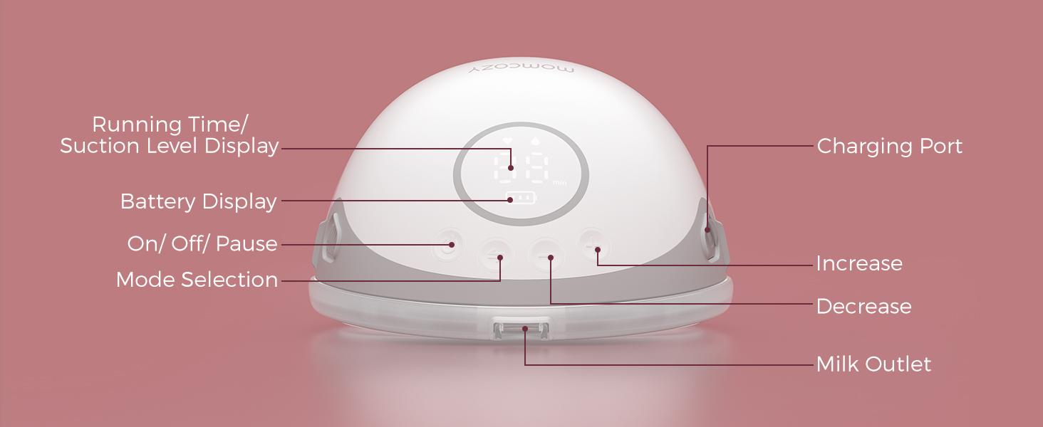 Momcozy Black Friday Breast Pump Hands Free Mobile Style | M6, Wearable Breastfeeding Pump Ideal Rhythm for More Milk, DoubleFit Flange More Fit & Discreet with 3 Modes & 9 Levels, 24mm