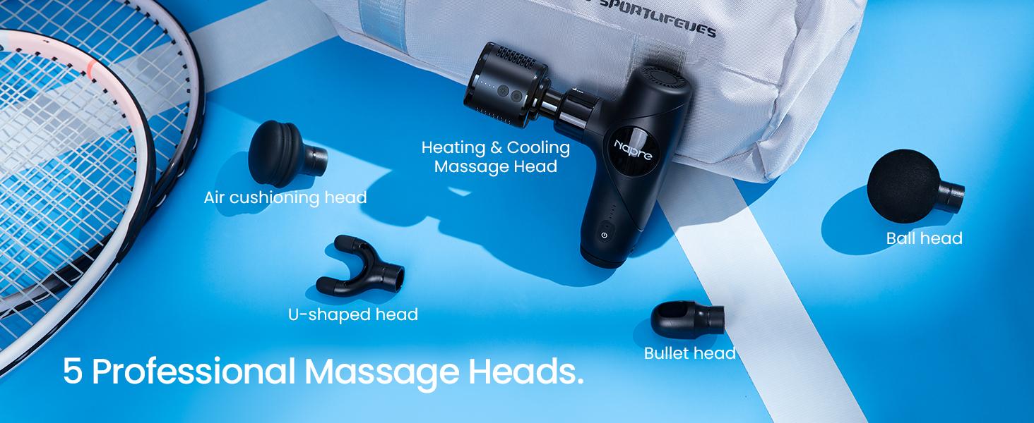 NAPRE 3-in-1 Mini Massage Gun with Heat and Cold,Deep Tissue Back Massage with Detachable Handle for Neck/Body Pain Relief,Portable Handheld Percussion Muscle Massager,Small & Quiet,5 Heads with Case,Gift NAPRE 3-in-1 Mini Massage Gun with Heat and Cold,Deep Tissue Back Massage with Detachable Handle for Neck/Body Pain Relief,Portable Handheld Percussion Muscle Massager,Small & Quiet,5 Heads with Case,Gift
