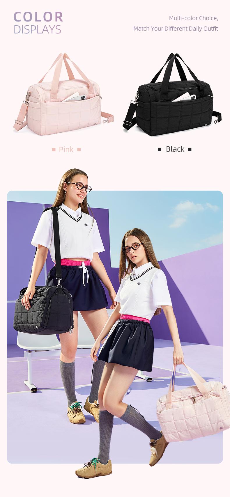 WESTBRONCO 2026 New In Chic Puffer 25L Travel Bag Duffle Bag with Wet Pocket Women Carry All Weekender Bag Waterproof Bag Gym Durable FASHION Bag for Winter Lightweight   Traveling Garment Hospital Bag Mom Gift for her