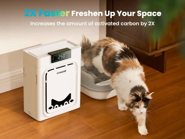 oneisall air purifiers for home pets, 3-in-1 Washable HEPA Filter, Covers up to 2200 Ft², Dual-Sided Filter with 220g Activated Carbon, Pet-Friendly Design – Pet Lock, Allergen Relief & Odor Removal