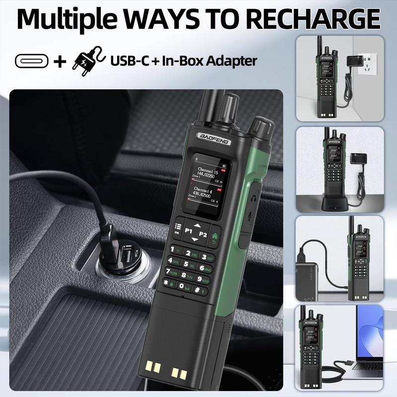 BAOFENG DM32 DMR Radio Long Range Ham Radio Handheld Rechargeable Walkie Talkies with NOAA Weather Radio with 3800mAh Battery for Survival Gear