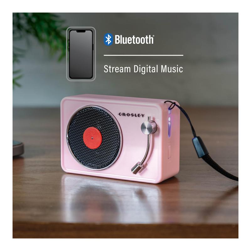 Mini Record Player Turntable Retro Portable Bluetooth Speaker with Microphone, Vintage