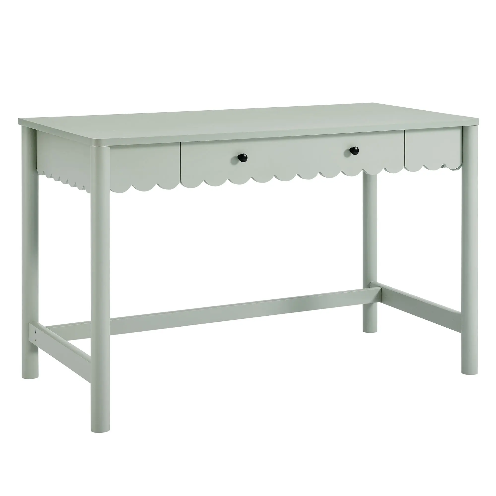 Emmeline 1-Drawer Scallop Writing Desk in Sage