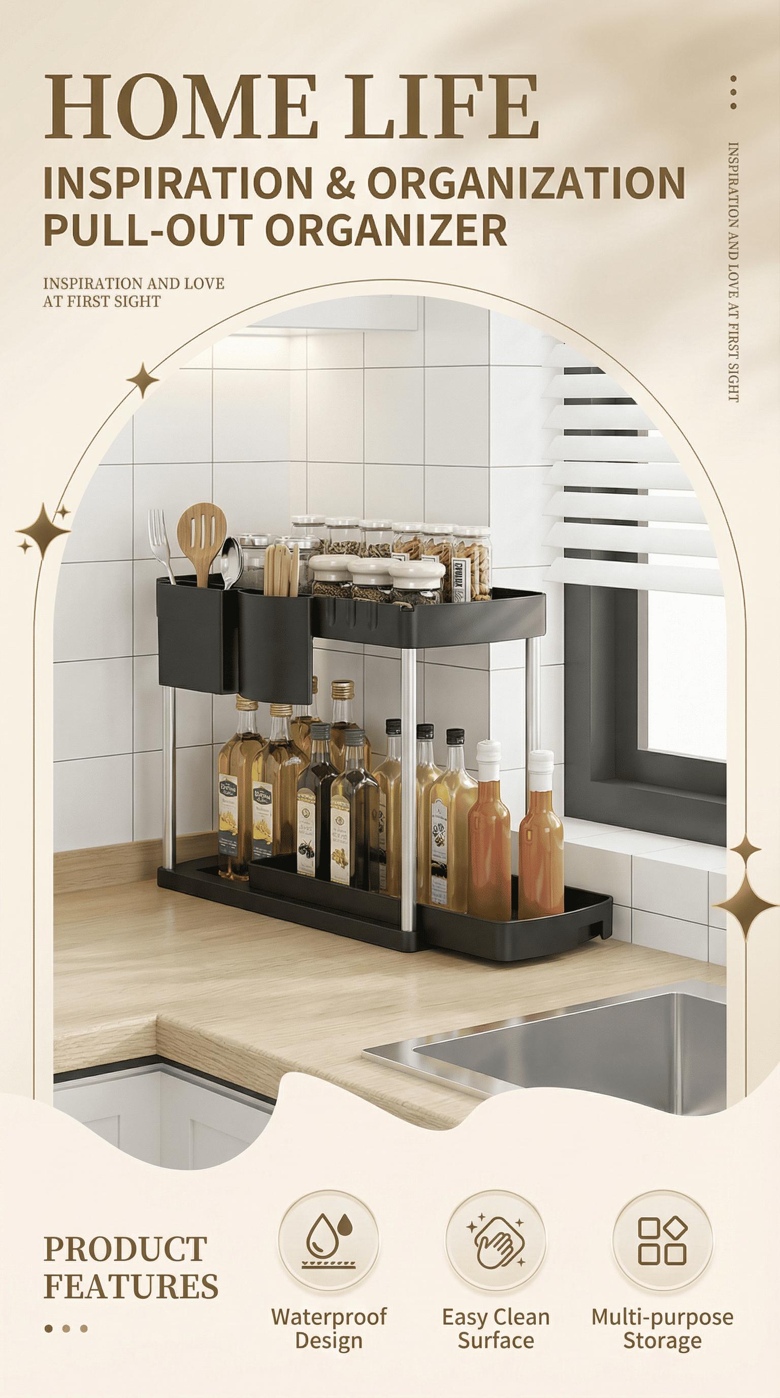 2026 Upgraded 2-Tier Metal Storage Rack – Heavy Duty Space-Saving Organizer with Reinforced Frame & High Load Capacity, Multi-Purpose Shelving Unit for Kitchen, Bathroom, Under Sink, Garage & Pantry Organization