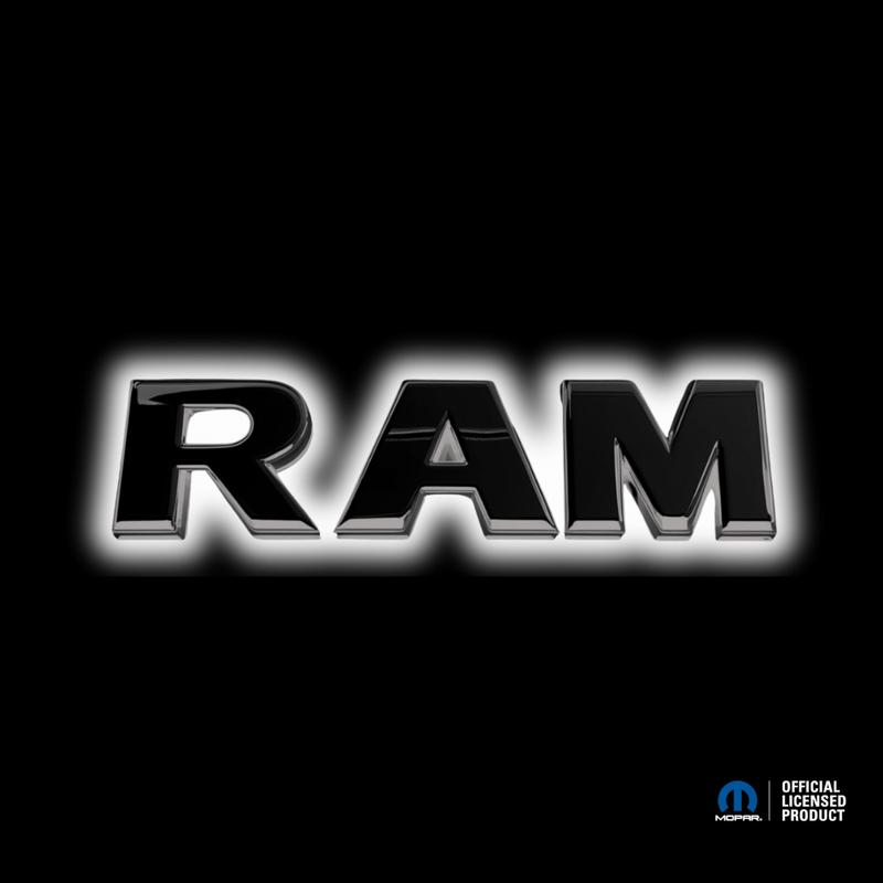 2019–2023 RAM 1500 Black Lighted Grille Emblem – White LED (Mopar Licensed)