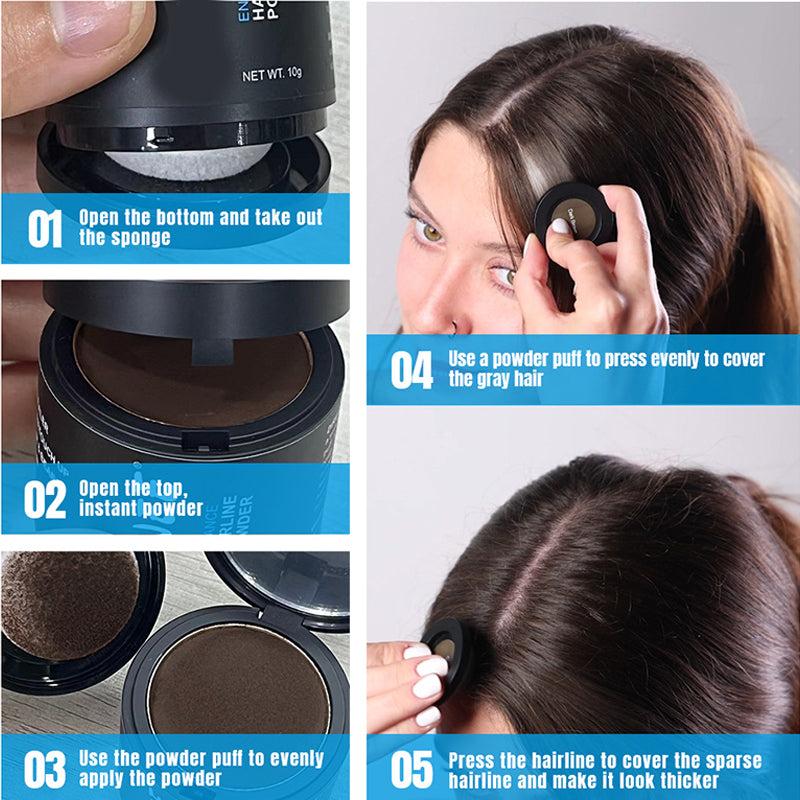 Multi-Functional Instant Concealer Hairline Powder - 10g Compact with Mirror & Sponge Applicator for Seamless Natural Finish & Waterproof Coverage#ThinningHairConcealer #GrayRootCoverUp #PostpartumHairLossFix #MenHairlineFiller #OnTheGoBeauty