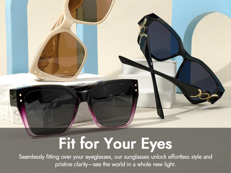 Meeloog Fit Over Sunglasses for Women TAC Design with Full Rim, Square Shape, and Polarized Lens ST0068 - Lightweight, Ultra Comfortable, UV Protection