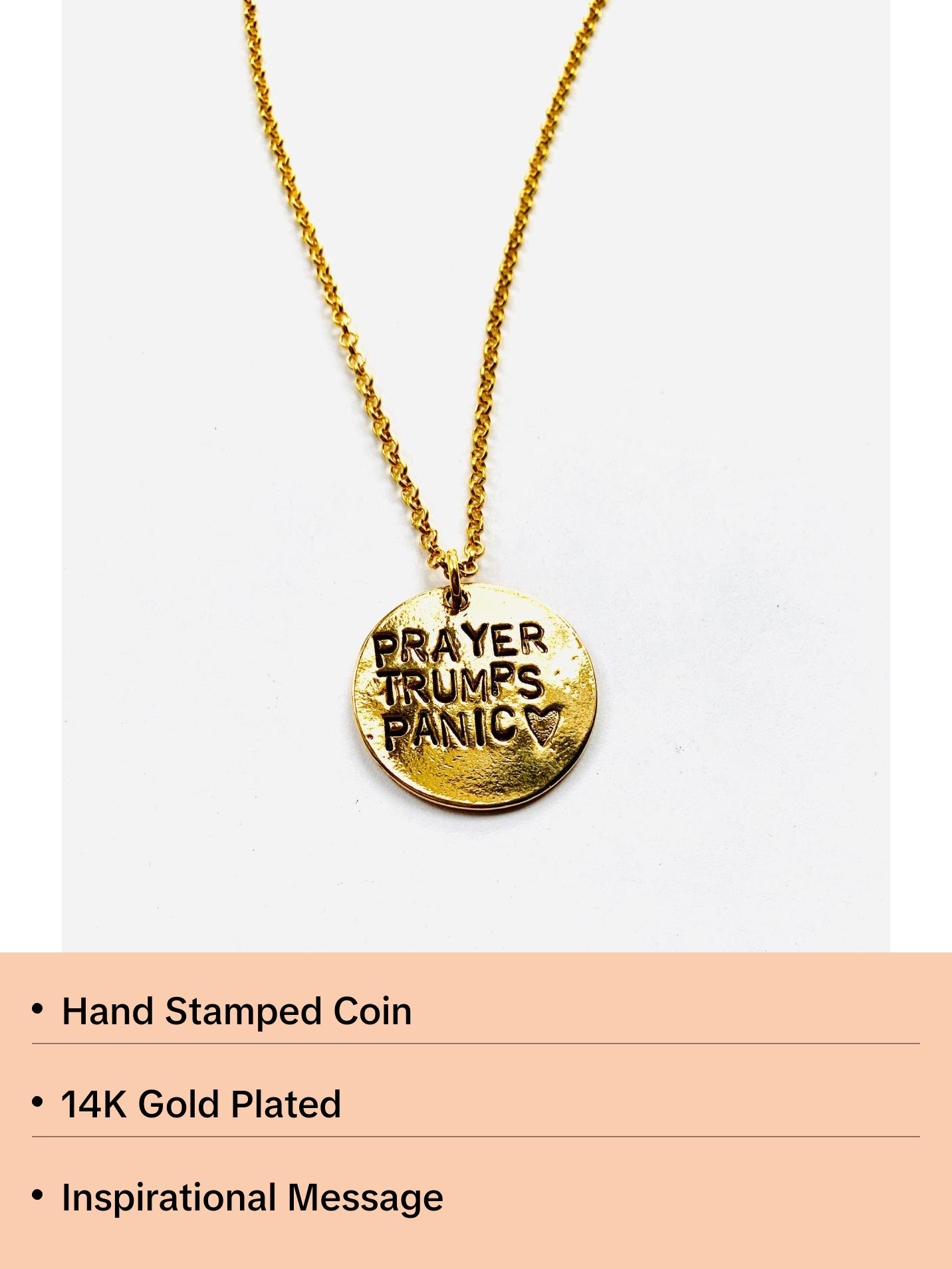Gold Prayer Trumps Panic Necklace