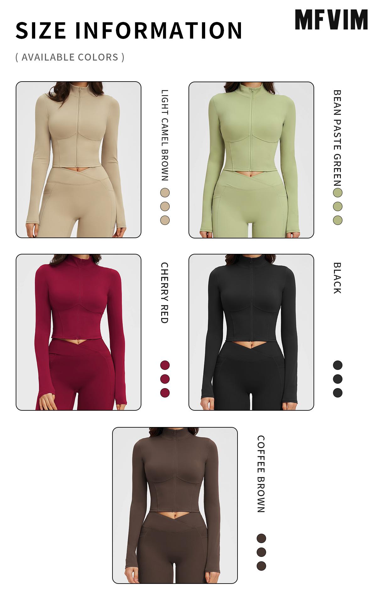 MFVIM Autumn Winter Stand Collar Jacket Zipper Windproof Versatile Warm Top Fitness Running Fleece Lined Sports Coat Women Workout Clothes