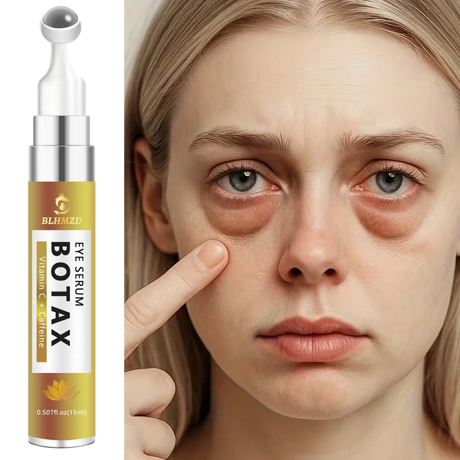 Botax Eye Serum, Daily Vitamin C Brightening Antioxidant with Hyaluronic Acid & Caffeine, Firming Under-Eye Repair Serum That Improves Dark Circles & Puffiness, Eye Brightener, Eye Care Routine