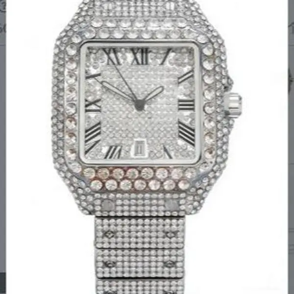 Diamond-filled stainless steel watch without letters - TikTok Shop