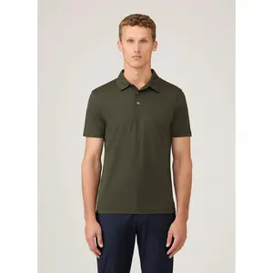 Sunspel Men’s Classic Jersey Polo Shirt - Dark Green