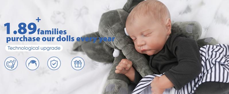 [WOOROY] Reborn Baby Dolls - 18 In Realistic Baby Doll Boy Levi Lifelike Newborn Baby Real Looking Birthday & Christmas Gift Toy with Full Accessories for Age 3+