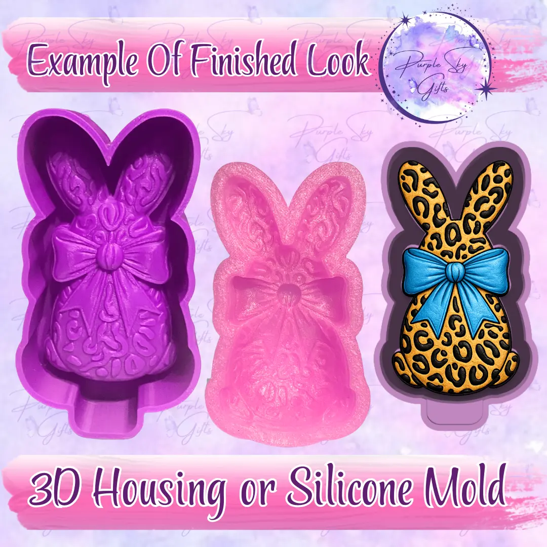 High Quality 3D Leopard Print Bunny Silicone Mold - 3D Printed, Custom Size Available, for DIY Candle Making, Resin Casting; Includes Candy, Chocolate Melts Options (Toys & Hobbies, DIY, Candle & Soap Making), Freshie Aroma Beads