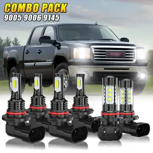For GMC Sierra 1500 2003 2004 2005 2006 Truck Accessories	 6x 6000K LED Bulbs Combo Headlights  Fog Lights