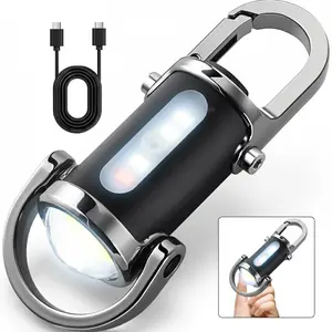 [2026 Newest] Rechargeable Mini Keychain Flashlight, COB Keychain Work Light Flashlights 7 Light Modes, Super Bright, Bright Mini Keychain Light for Walking, Searching ,camping and Hiking boyfriend best gift