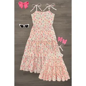 Mom & Me - Bows & Flowers Ruffle Dress