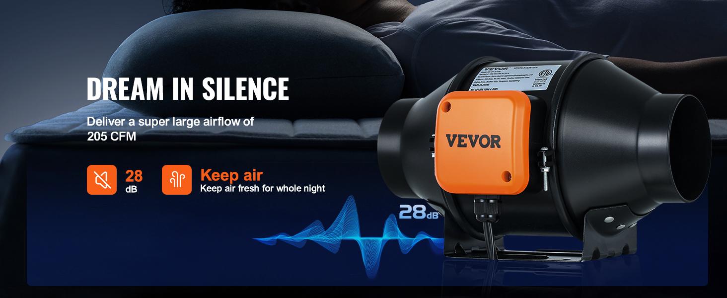 VEVOR Inline Duct Fan, TikTokShopBlackFriday, 4-Inch 205 CFM Quiet EC-motor Ventilation Exhaust Fan, with Temperature Humidity Controller for Cooling Booster, Grow Tents, Hydroponics VEVOR Inline Duct Fan, TikTokShopBlackFriday, 4-Inch 205 CFM Quiet EC-motor Ventilation Exhaust Fan, with Temperature Humidity Controller for Cooling Booster, Grow Tents, Hydroponics