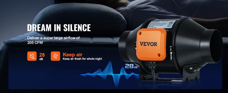 VEVOR Inline Duct Fan, TikTokShopBlackFriday, 4-Inch 205 CFM Quiet EC-motor Ventilation Exhaust Fan, with Temperature Humidity Controller for Cooling Booster, Grow Tents, Hydroponics VEVOR Inline Duct Fan, TikTokShopBlackFriday, 4-Inch 205 CFM Quiet EC-motor Ventilation Exhaust Fan, with Temperature Humidity Controller for Cooling Booster, Grow Tents, Hydroponics