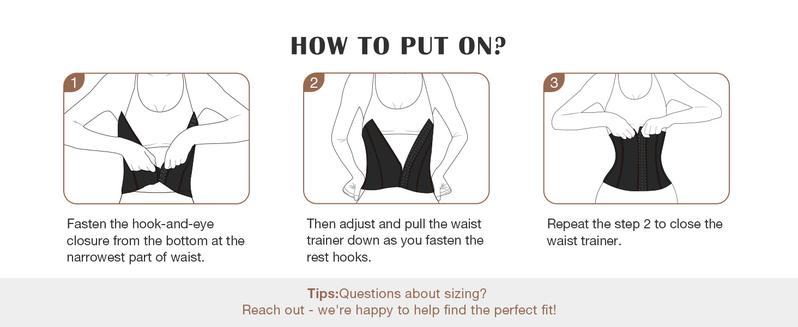 FeelinGirl Waist Trainer for Women Latex Waist Cincher Corset LatexPlus Size Shapewear 3 Hooks Cincher Garment Compression tummycontrol Womenswear Underwear Springtok