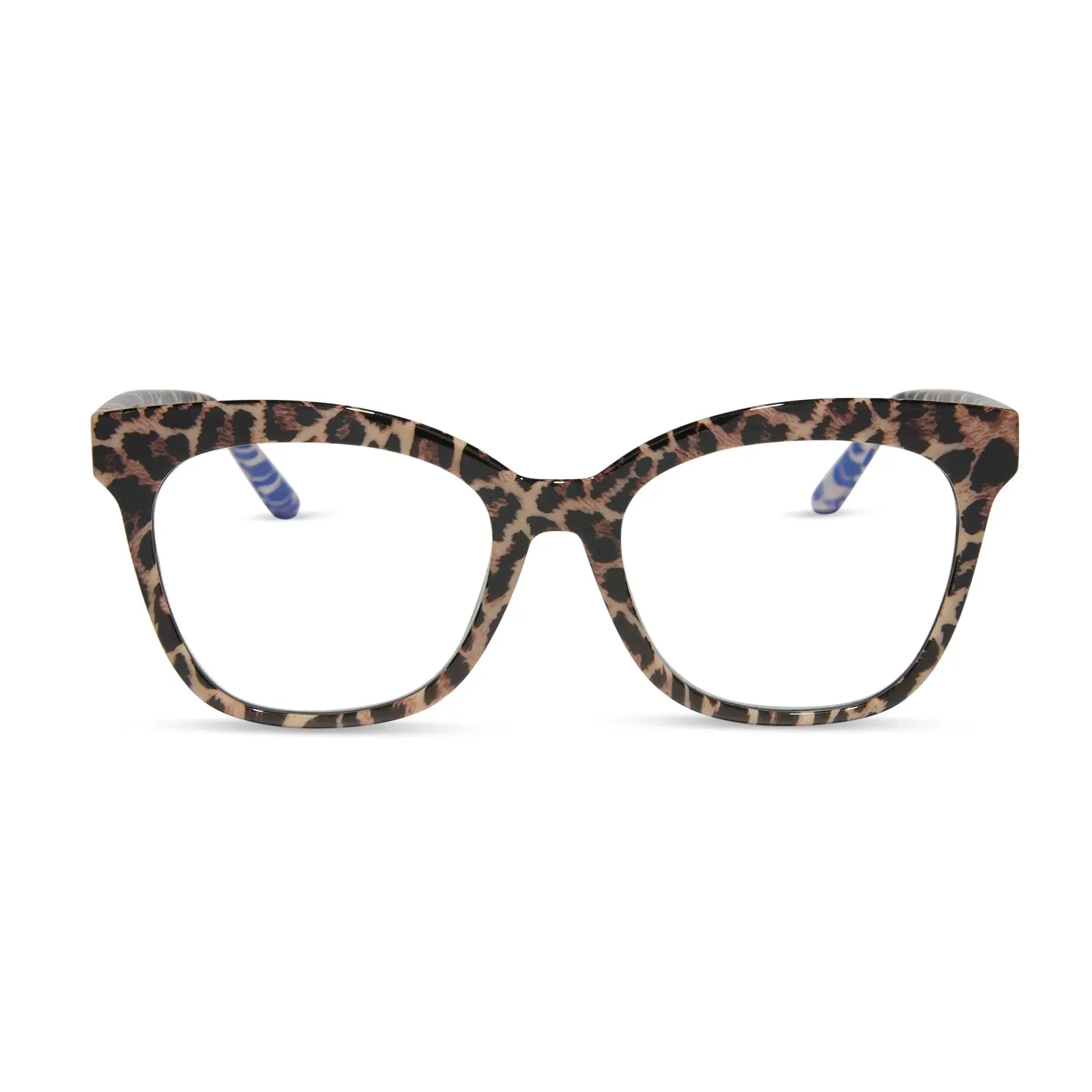 DIFF Willa Leopard Tortoise Blue Light Readers - Cute Cat Eye Lightweight Frame for Stylish Protection
