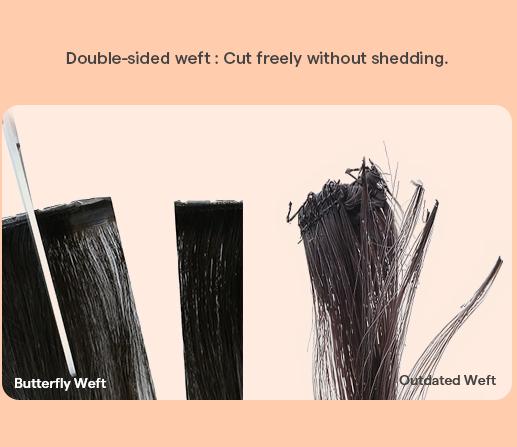 Full Shine Butterfly Weft Hair Extensions Invisible Weft Human Hair Pu Hole Weft OVO Weft For Women