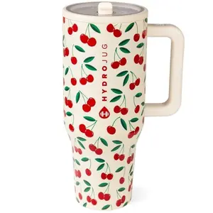 HydroJug Traveler Stainless Steel Vacuum Insulated Tumbler 32oz / 40oz with Straw Lid & Handle, Double Wall Thermal Travel Cup for Cold Beverages