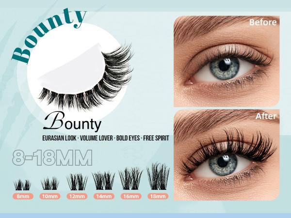 AMZGIRL Lash Clusters Kit WildFluff Enhanced D Curl Eyelash Extension Kit WildFlow Lashes Cluster Invisible Band Lash with White Lash Bond and Seal,  Lash Remover and Lash Applicators