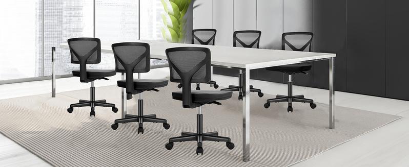 Armless Mesh Office Desk Chair, Ergonomic Computer Desk Chair, No Armrest Small Mid Back Executive Task Chair with Lumbar Support and Swivel Rolling Armless Mesh Office Desk Chair, Ergonomic Computer Desk Chair, No Armrest Small Mid Back Executive Task Chair with Lumbar Support and Swivel Rolling