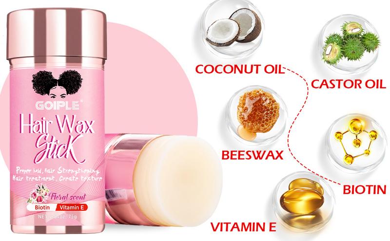 7 Counts Wax Stick Hair Pomade for Women Men Strong Hold Smooth Slick Styling Tackles Flyaways Frizz with Edge Brush Curly Blowout