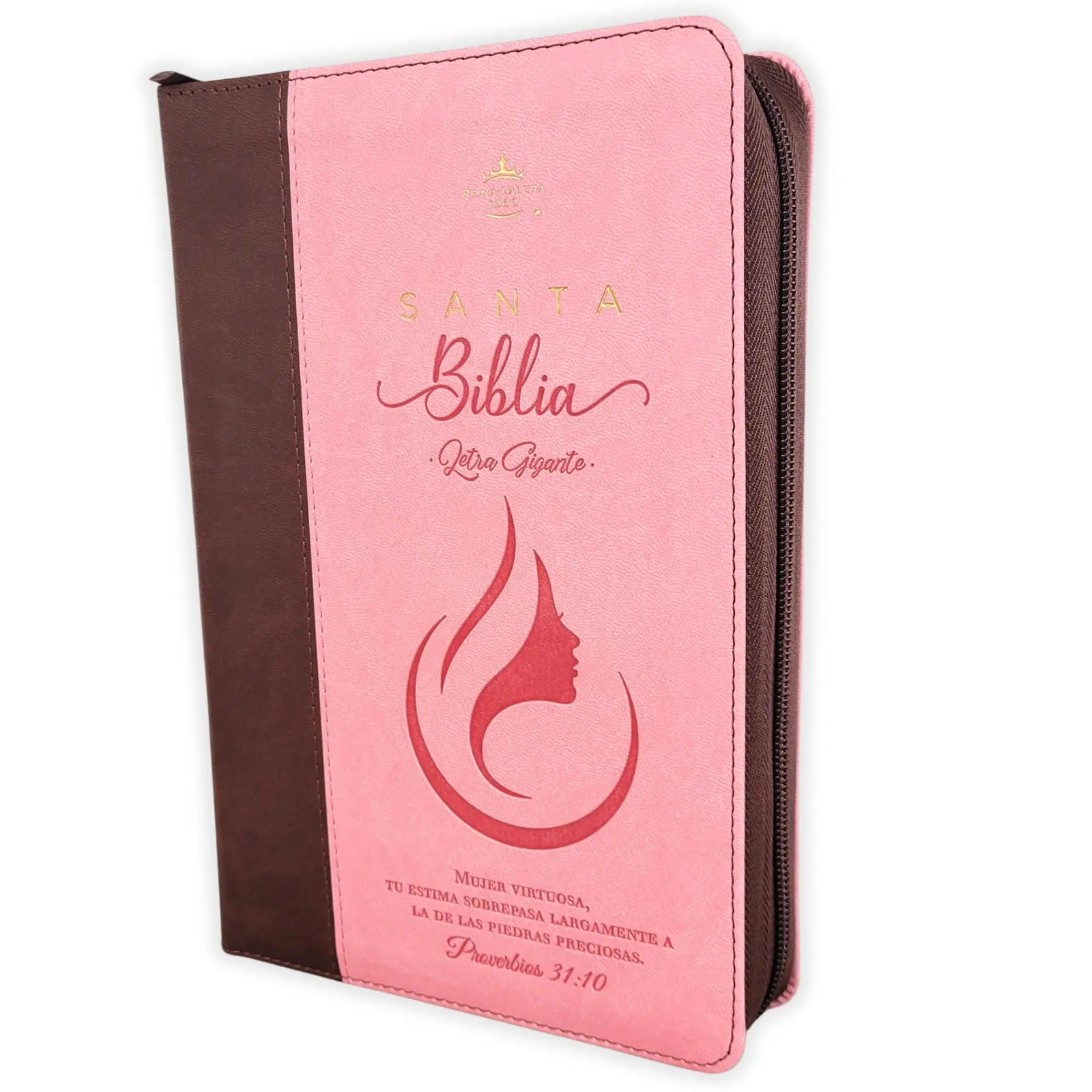 Biblia con Cierre Letra Gigante Manual 14 puntos RV1960 imit piel mujer virtuosa - Proverbios 31:10