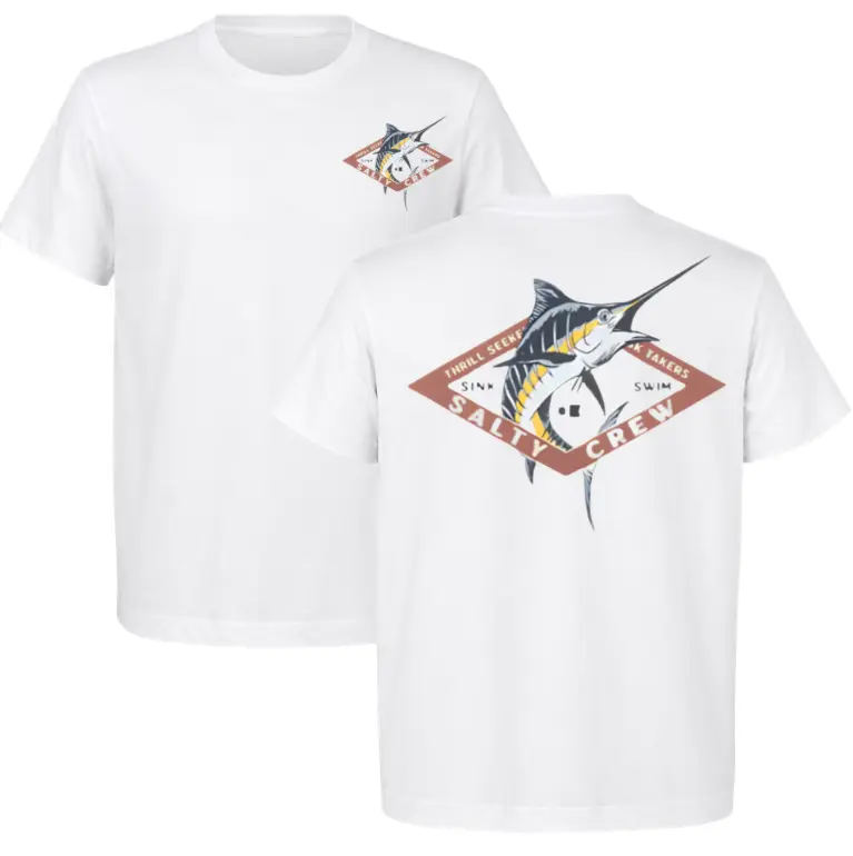 Marlin Fishing Graphic T-Shirt, Soft Cotton Blend Round Neck Top for Anglers, Unisex Boat Apparel, Gift For Father