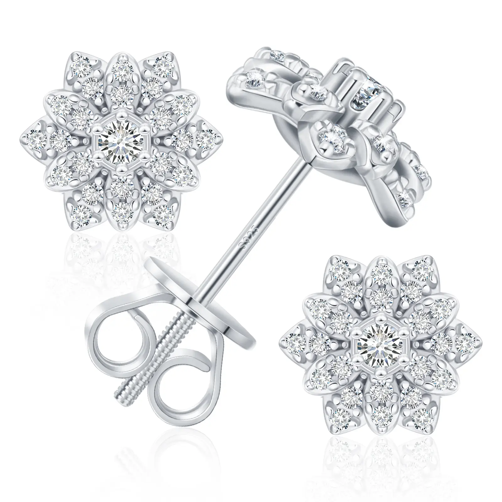 Sunflower Earrings UCCIYO Lab-Created Moissanite Earrings For Women S925 Sterling Silver Stud Earring Men Hip Hop Jewelry Couple Gift summerwins【#E598】