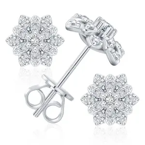 【#E598】Sunflower Earrings UCCIYO Lab-Created Moissanite Earrings For Women S925 Sterling Silver Stud Earring Men Hip Hop Jewelry Couple Gift