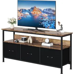 TV cabinet with 3 drawers 1 compartment lowboard sideboard TV cabinet TV table TV furniture table board HiFi cabinet oak look 120x30x57cm