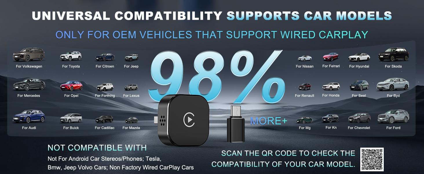 2025 Wireless carplay Adapter for iPhone/Android - Fast Connection,No Latency,Hands-Free Call wireless adapter Electronic Charger carplay dongle, suitable for factory wired CarPlay cars from 2016+,TIKTOKBLACKFRIDAY 2025 Wireless carplay Adapter for iPhone/Android - Fast Connection,No Latency,Hands-Free Call wireless adapter Electronic Charger carplay dongle, suitable for factory wired CarPlay cars from 2016+,TIKTOKBLACKFRIDAY