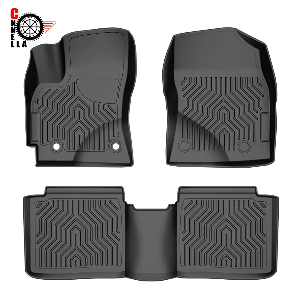TPE Car Floor Mats & 3PCS Cargo Liners - Custom Cars Accessories Fit For 09-24 Toyota Corolla, Anti-Slip, All-Weather Automotive Interior Car Accessory Upgrade Car Foot Mats Car Mats Set