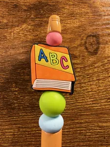"Orange ABC Book" Beaded Ink Pen