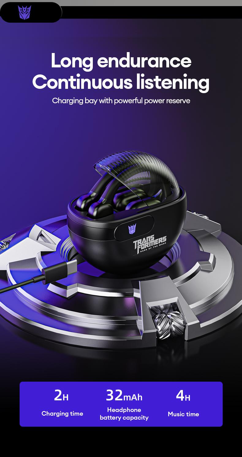 TRANSFORMERS TF-T09 Open Wireless Headphones with 2025 Bluetooth 6.0, 360° Stereo Sound, HD Voice Calls, Ergonomic Comfortable Design, Wireless Earbuds for Music & Phone Calls