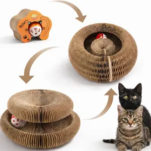 Flexible & Foldable Cat Toy, Cat Scratcher with Bell, Durable Cat Scrathcing Toy, Funny Interactive Pet Scratching Toy, Pet Supplies for Indoor Outdoor Use, Premium Pick