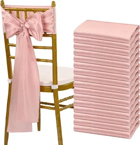 FANI 50/60/100/120 PCS  Satin Chair Sashes Bows Universal Chair Cover for Wedding Reception Restaurant Event Decoration Banquet,Party,Hotel Event Decorations (7 x 108 inch)