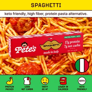 Pete’s Protein Pasta Spaghetti – Protein-Packed, Less Carbs, Made in Italy