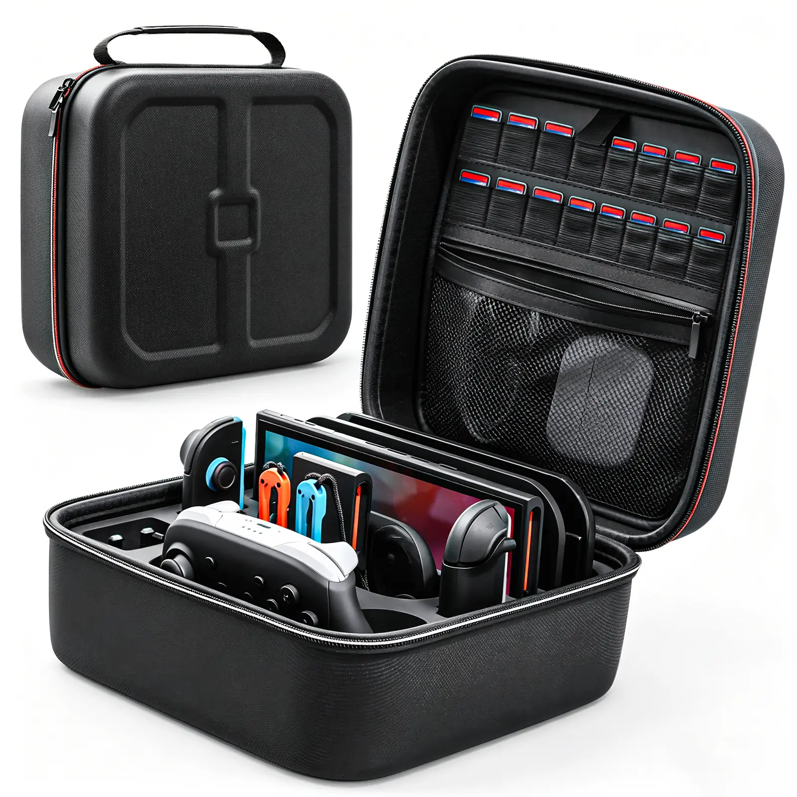 Portable Carrying Case for Switch 2 (2025), with 16 Game Card Slots, Pro Controller Holder, Joy-Con Grip, Dock & Adapter Storage, Accessory Compartment, Hard Shell Travel Bag.