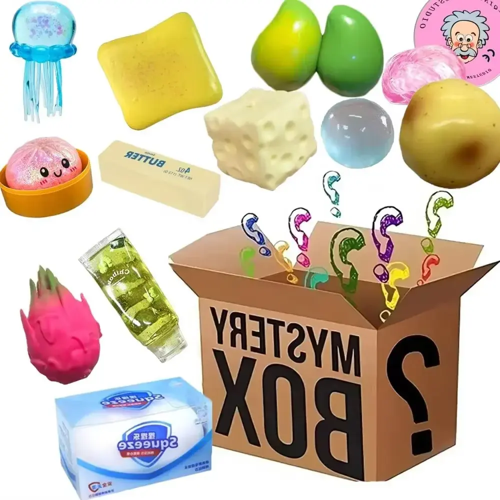Hot Blind Box Mystery Kawaii Cat Paw Mochi Squishy, Simulated Food Fidget Toy, Cute Squeeze Foot Toy Antistress Stress-Relief